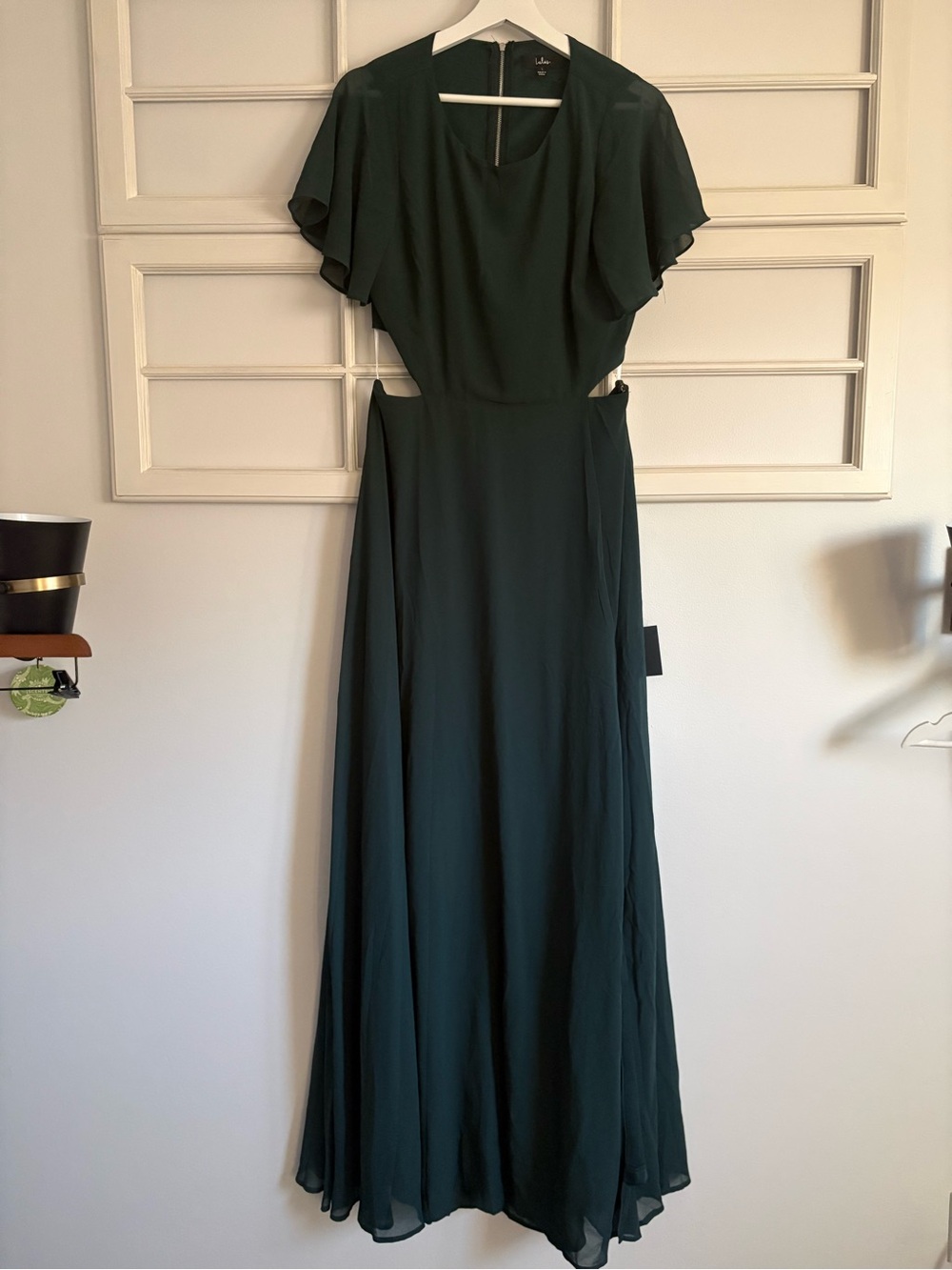 Lulu's Forest Green Flutter-Sleeve Maxi Dress